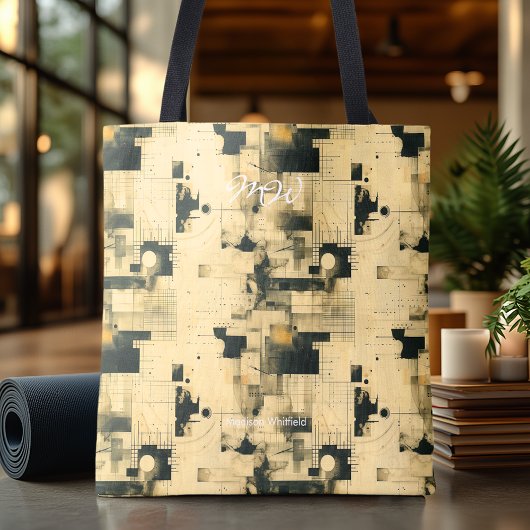 Sophisticated Beige Abstracte gepersonaliseerde Ca Draagtas