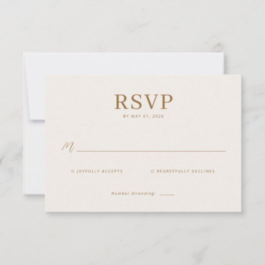 Sophisticated Beige RSVP Card (Devant)
