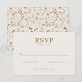 Sophisticated Beige RSVP Card (Devant / Derrière)