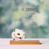 Sophisticated Black and White Beverage Menu Sign Acryl Bord (Neutraal)