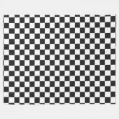 Sophisticated Black and White Checkered Pattern Fleece Deken (Voorkant (Horizontaal))