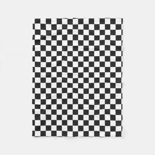 Sophisticated Black and White Checkered Pattern Fleece Deken (Voorkant)