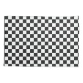 Sophisticated Black and White Checkered Pattern Kussensloop (Achterkant)