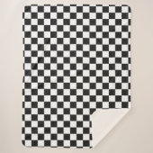Sophisticated Black and White Checkered Pattern Sherpa Deken (Voorkant)
