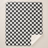 Sophisticated Black and White Checkered Pattern Sherpa Deken (Voorkant)