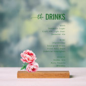 Sophisticated Black Floral Beverage Menu (Neutre)