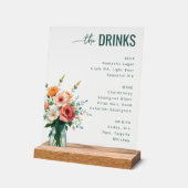 Sophisticated Black Floral Wine Menu (Angle)