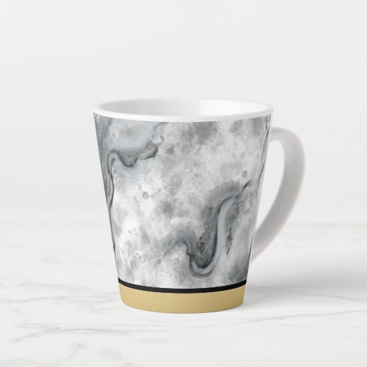 Sophisticated Black Marble Coffee Cup Latte Mok (Rechterhoek)