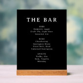 Sophisticated Black Minimalist Bar Menu Sign (Neutre)