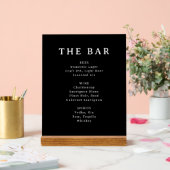 Sophisticated Black Serif Bar Menu Sign Acryl Bord (Huwelijk)