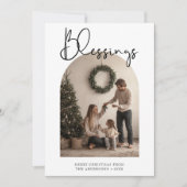 Sophisticated Blessings Religieuze Kerstfoto Feestdagenkaart (Voorkant)