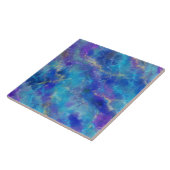 Sophisticated Blue, Purple And Gold Marble Pattern Tegeltje (Zijkant)