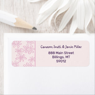 Sophisticated Blush Flower Doodle Retouradres Etiket