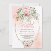 Sophisticated Blush Gold Bridal Shower Invitation (Devant)