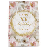 Sophisticated Blush Pink Rustic Gold Gift Bag Medium Cadeauzakje (Voorkant)