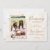 Sophisticated Botanical Gold Frame Photo Kaart (Voorkant)