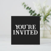 Sophisticated bruiloft uitnodiging Kaart in het zw (Staand voorkant)