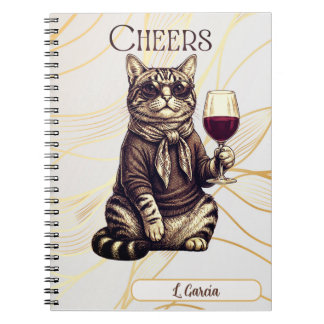 Sophisticated Cat Wine Lover Notebook Notitieboek