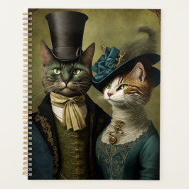 Sophisticated Cats in Fancy Jurk Whimsical Planner