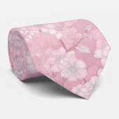 Sophisticated Cherry Blossom Floral Stropdas (Opgerold)