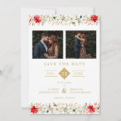 Sophisticated Classic Christmas Garland Wedding Save The Date (Voorkant)