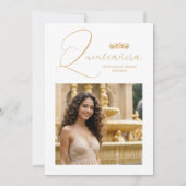 Sophisticated Colorful Tiara & Elegant Script Kaart (Achterkant)