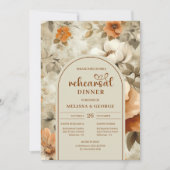 Sophisticated Copper Ivory Sage Floral Rehearsal   Kaart (Voorkant)