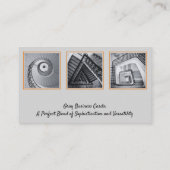 Sophisticated Custom Afbeeldingen QR Code Grijs Visitekaartje (Achterkant)