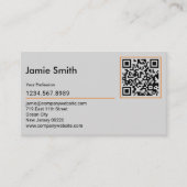 Sophisticated Custom Afbeeldingen QR Code Grijs Visitekaartje (Voorkant)