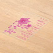 Sophisticated Diamond Floral Verjaardag Acryl Uitnodigingen (Laagn)