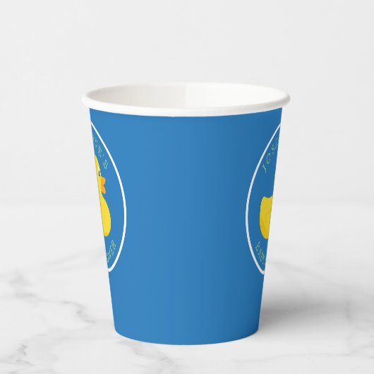 Sophisticated Duck Baby shower Blauw Custom Kleur  Papieren Bekers (Links)