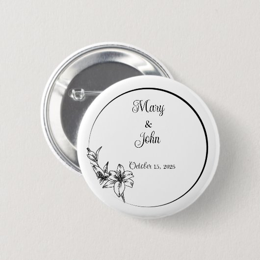 Sophisticated Elegance Wedding Keepsake Ronde Button 5,7 Cm (Voorkant /achterkant)
