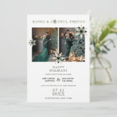 Sophisticated Exquisite Christmas Snowflakes Save The Date (Staand voorkant)