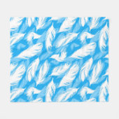 Sophisticated Feather Design On A Bright Blue Fleece Deken (Voorkant (Horizontaal))
