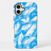 Sophisticated Feather Design On A Bright Blue