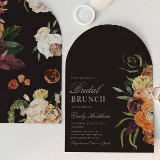 Sophisticated Floral Arch Bridal Brunch Invitation