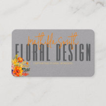Sophisticated Floral Design Gray Orange Flowers