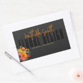 Sophisticated Floral Design Zwart Sinaasappels Blo Rechthoekige Sticker (Envelop)