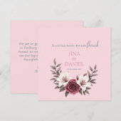 Sophisticated Floral Micro-Wedding Suite (Roze) Bedankkaart (Voorkant / Achterkant)