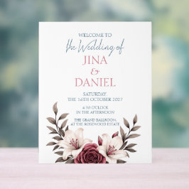 Sophisticated Floral Micro-Wedding Suite (wit) Acryl Bord