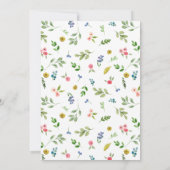 Sophisticated Floral Wedding Couples Douche Kaart (Achterkant)