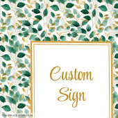 Sophisticated Forest Green Gold Foliage Wedding Poster
