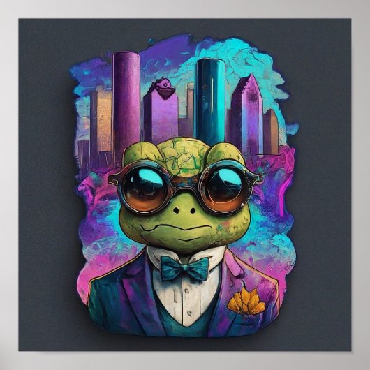 Sophisticated Frog in het Poster van de stad (Hous (Voorkant)
