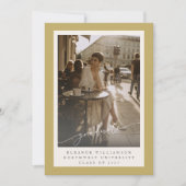 Sophisticated Gold Full Photo Elegant Afstuderen Aankondiging (Voorkant)