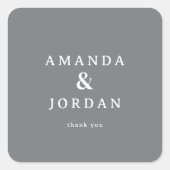 Sophisticated Gray Minimalist Thank You Sticker (Devant)