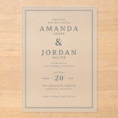 Sophisticated Gray Minimalist Wedding Invitation (Recto)
