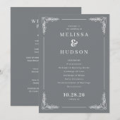 Sophisticated Gray Vine Wedding Ceremony Programma (Voorkant / Achterkant)