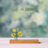 Sophisticated Green Floral Beverage Menu (Neutre)