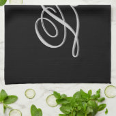 Sophisticated Grijs Zwart Liefde Theedoek (Gevouwen)