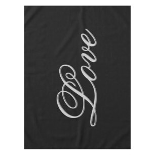 Sophisticated Grijs Zwart Love Bruiloft Tafelkleed